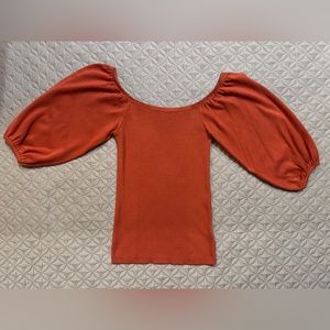 Express Burnt Orange Sweater Knit Top